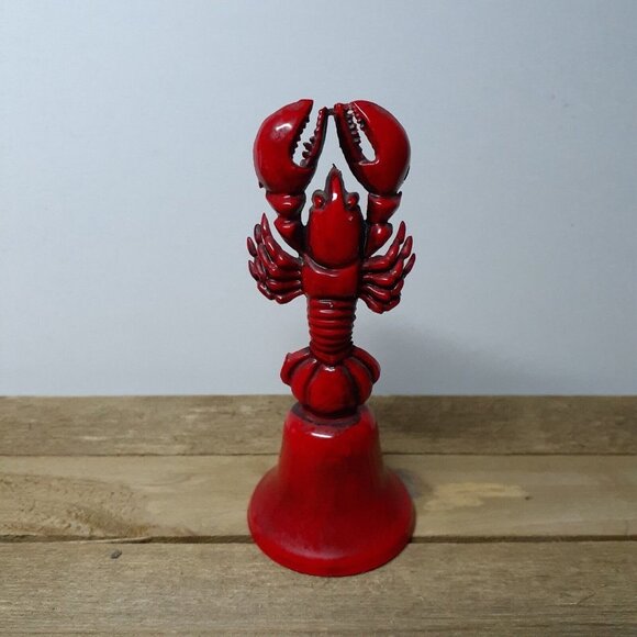 Red Metal Lobster Bell  Dinner Decor Collectible Maine New England Nauti… - Picture 1 of 5